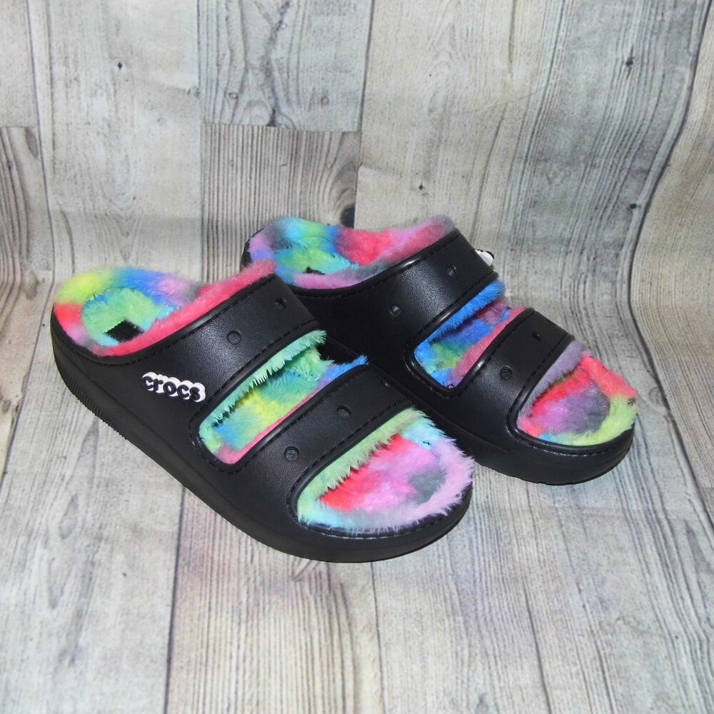 CROCS Classic Cozzzy Spray Dye Slide Sandals Womens Size 11